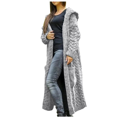 Chic Solid Color Women's Winter Cardigan