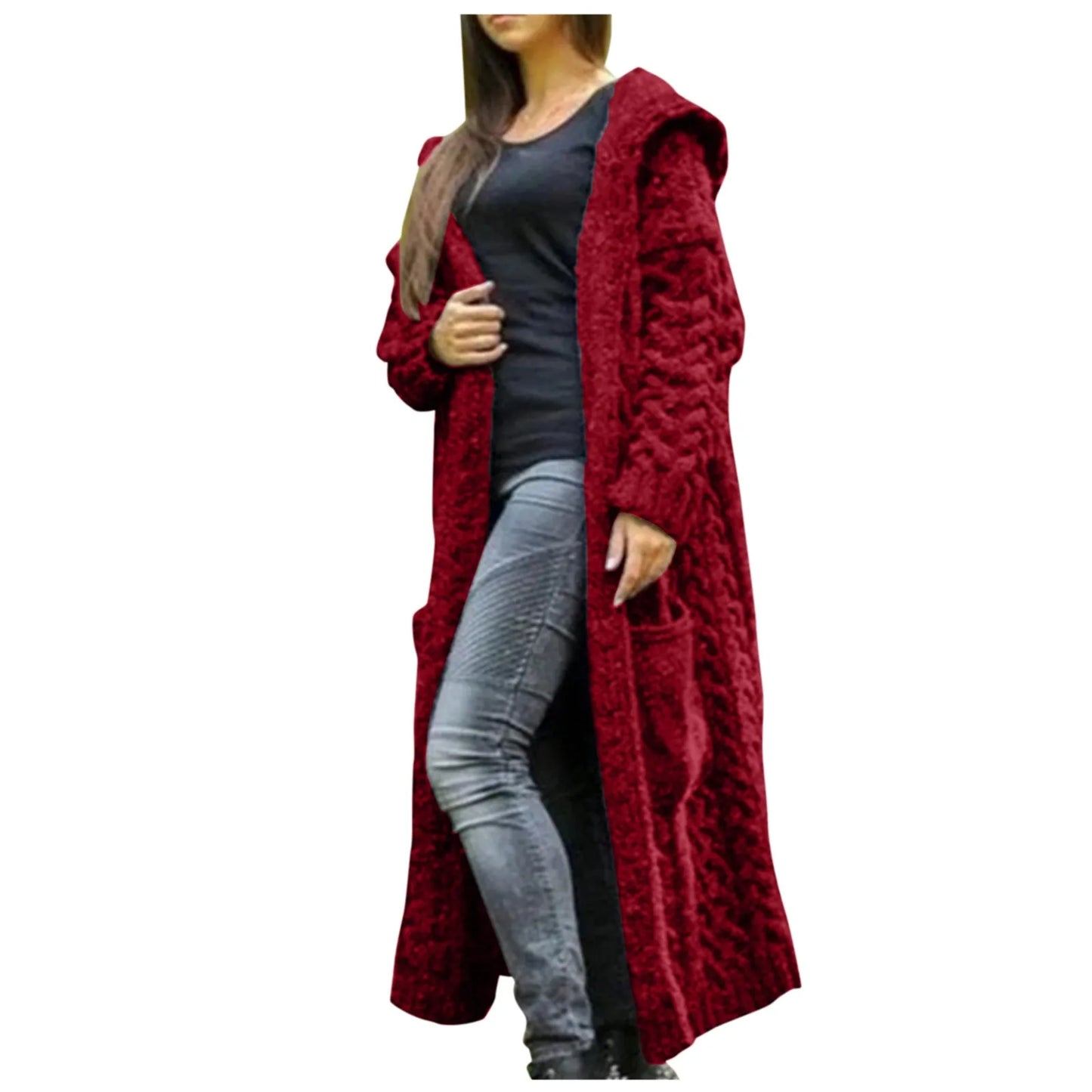 Chic Solid Color Women's Winter Cardigan