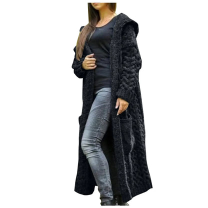 Chic Solid Color Women's Winter Cardigan