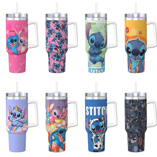 Adorable Stitch Cartoon-Inspired 40oz Stainless Steel Thermal Tumbler for Camping & Adventures