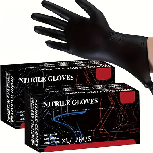 Black Nitrile Disposable Gloves for Household Cleaning - 50/100PCS