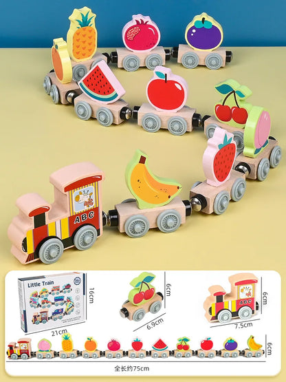 Magnetic Adventure Wooden Train Set for Early Learning