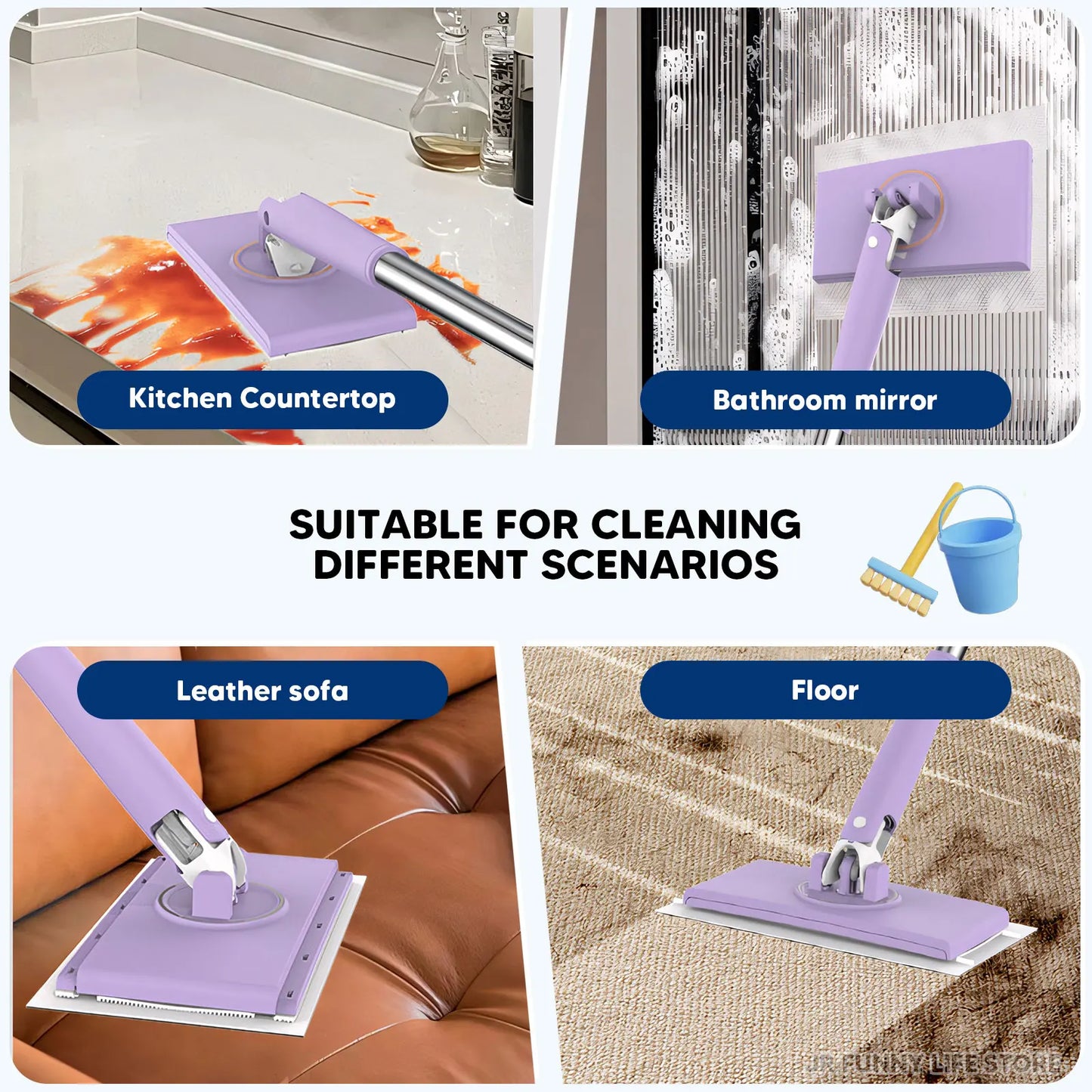 Effortless Touch-Free Cleaning Mop for Floors and Windows