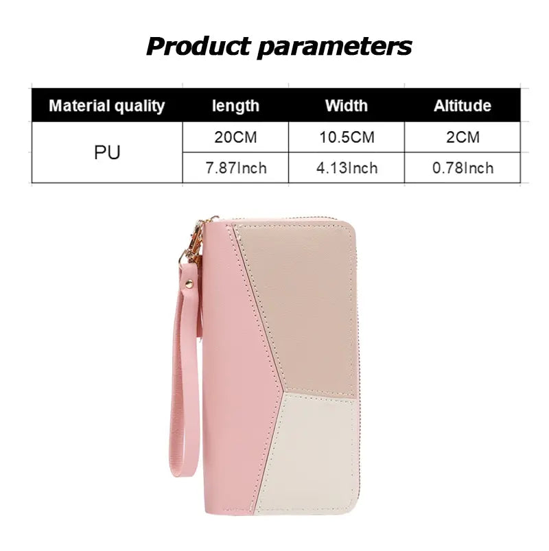 Chic PU Leather Zipper Wallet for Everyday Elegance