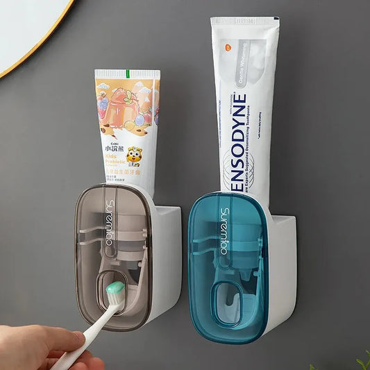 Smart Wall-Mounted Toothpaste Dispenser with Squeezable Tube