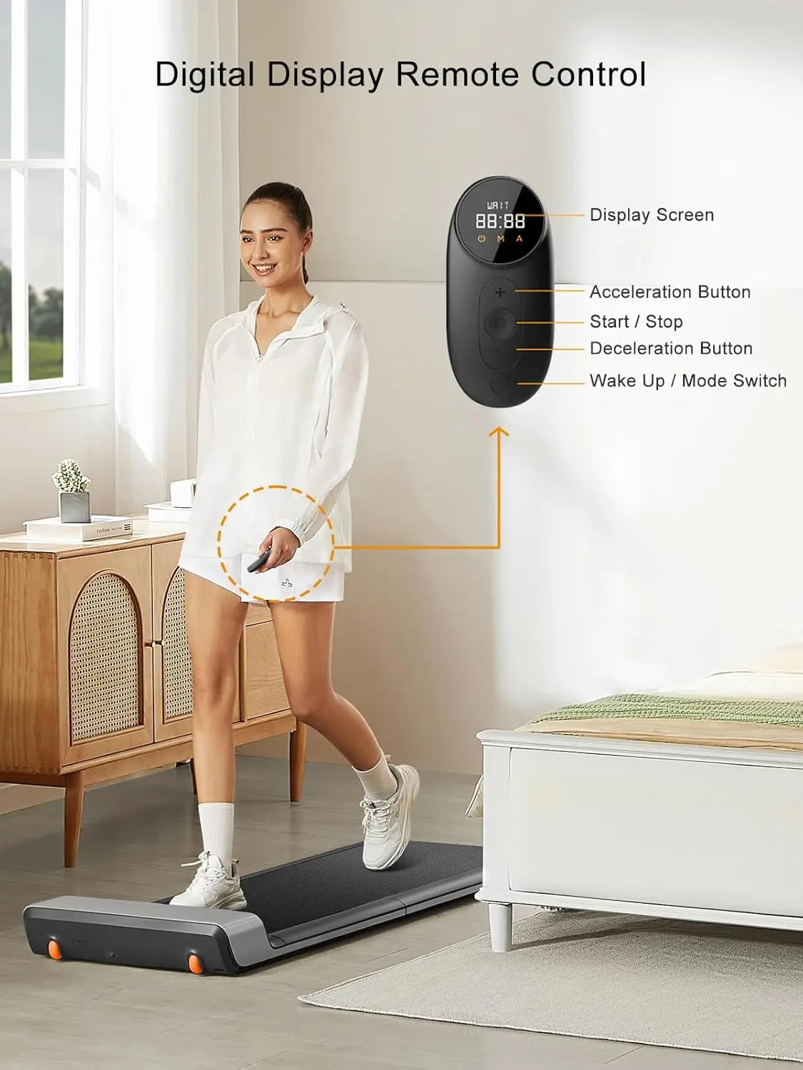 Compact Smart Walking Pad with App Integration for Home Fitness