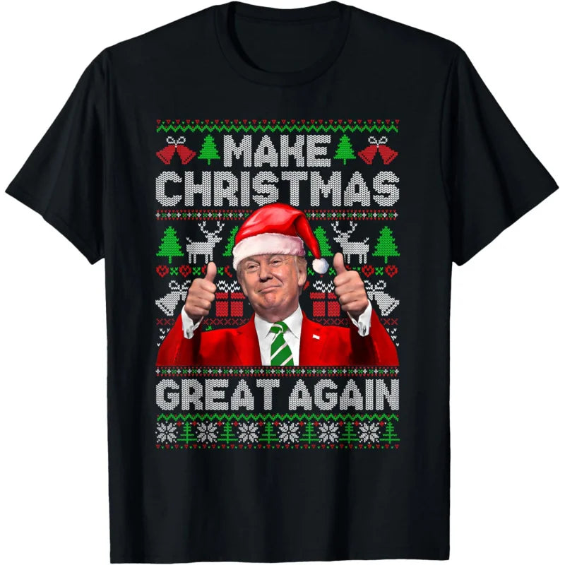 Trump's Festive Humor Ugly Christmas Tee