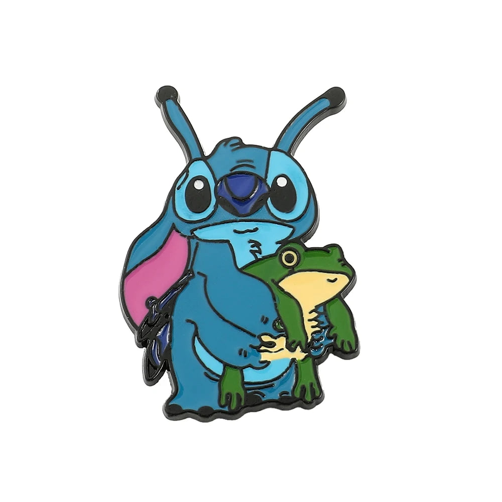 Charming Stitch Character Pins for Your Backpack