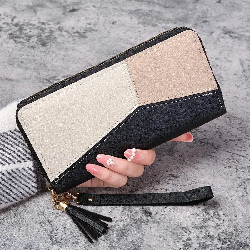 Chic PU Leather Zipper Wallet for Everyday Elegance