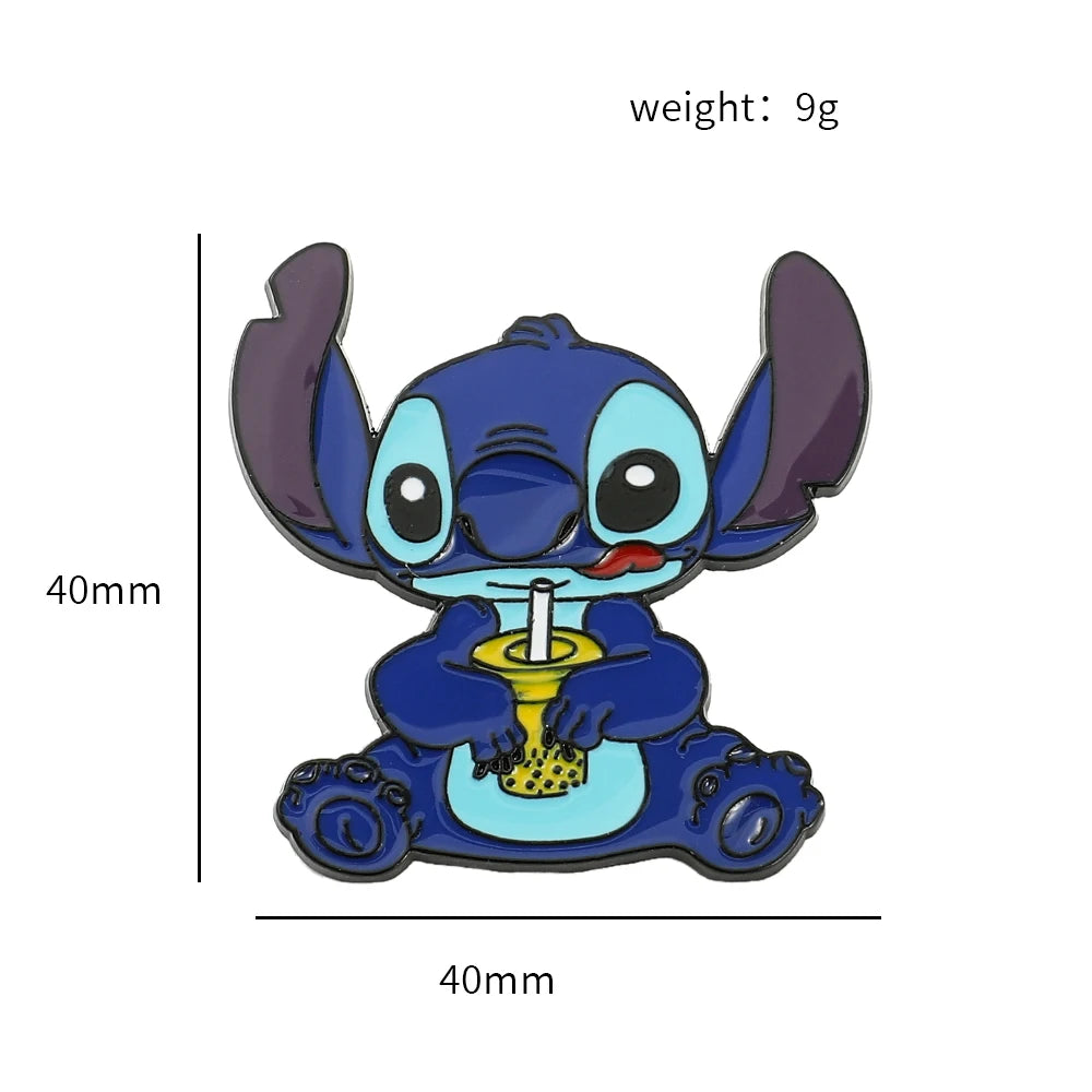 Charming Stitch Character Pins for Your Backpack