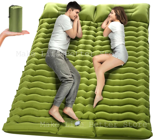 Deluxe Inflatable Camping Mattress with Integrated Pillow Pump