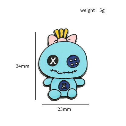 Charming Stitch Character Pins for Your Backpack