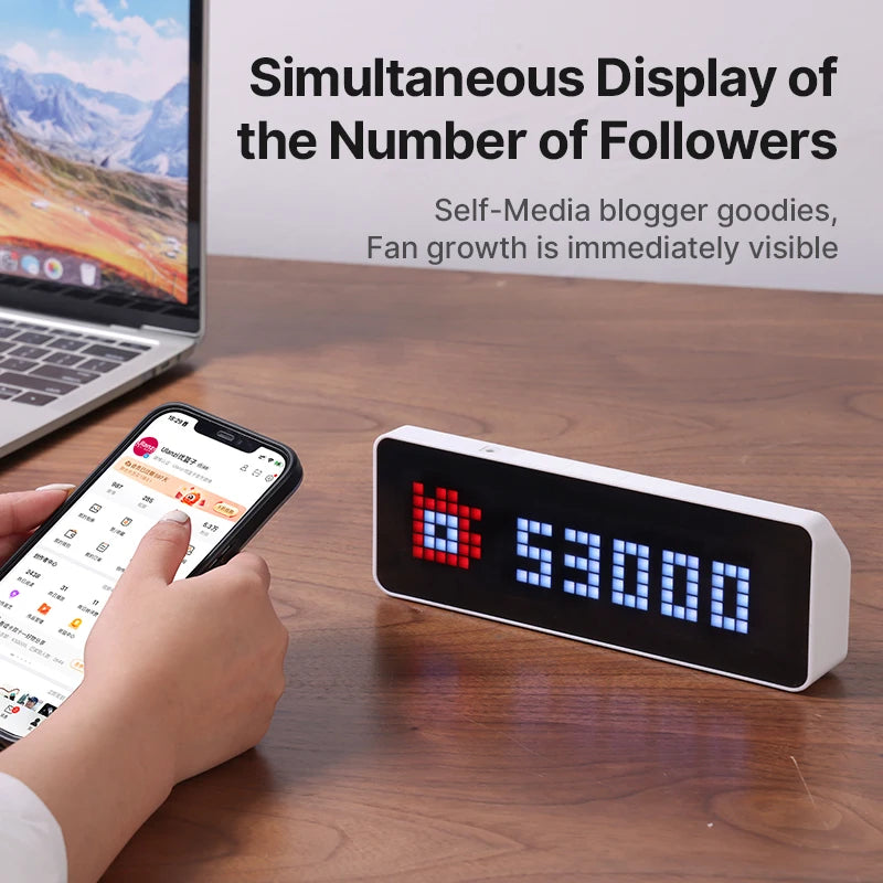 Smart Pixel Clock: Your YouTube Follower Tracker and Workspace Enhancer