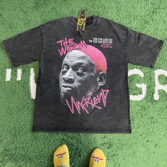 Retro Basketball Graphic Tee - Rodman Fashion Vintage Loose Fit