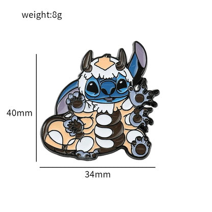 Charming Stitch Character Pins for Your Backpack