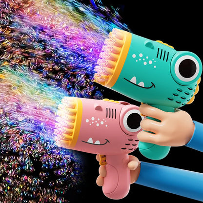 Dinosaur-themed 40 Hole Handheld Bubble Blaster