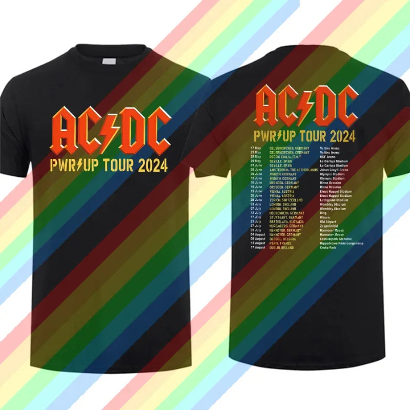 ACDC Back in Black 2024 Men's Rock Fashion Tee