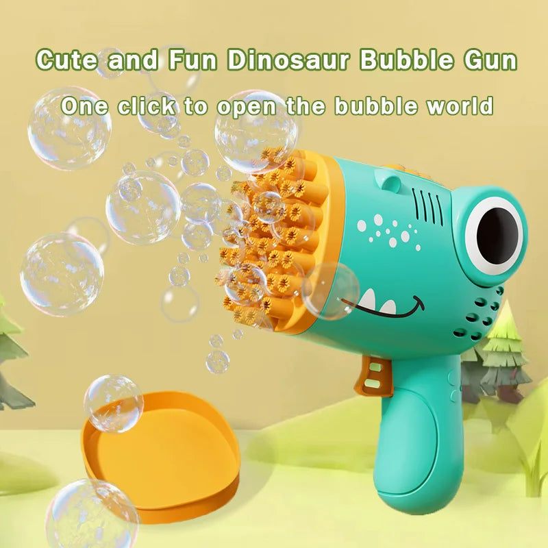 Dinosaur-themed 40 Hole Handheld Bubble Blaster