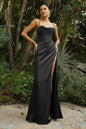 Elegant Halter Neck Evening Gown with Split Detail