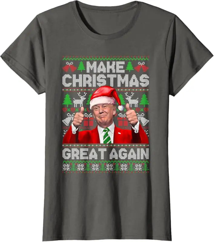 Trump's Festive Humor Ugly Christmas Tee