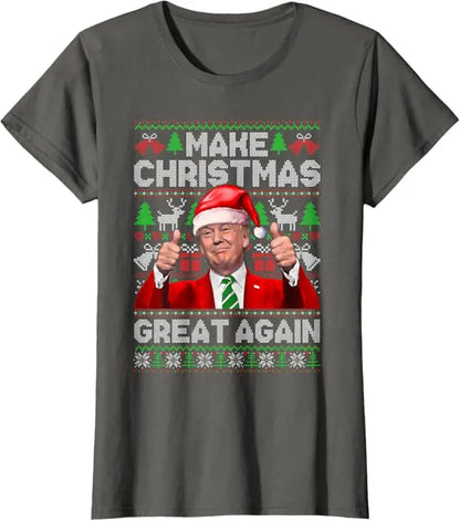 Trump's Festive Humor Ugly Christmas Tee