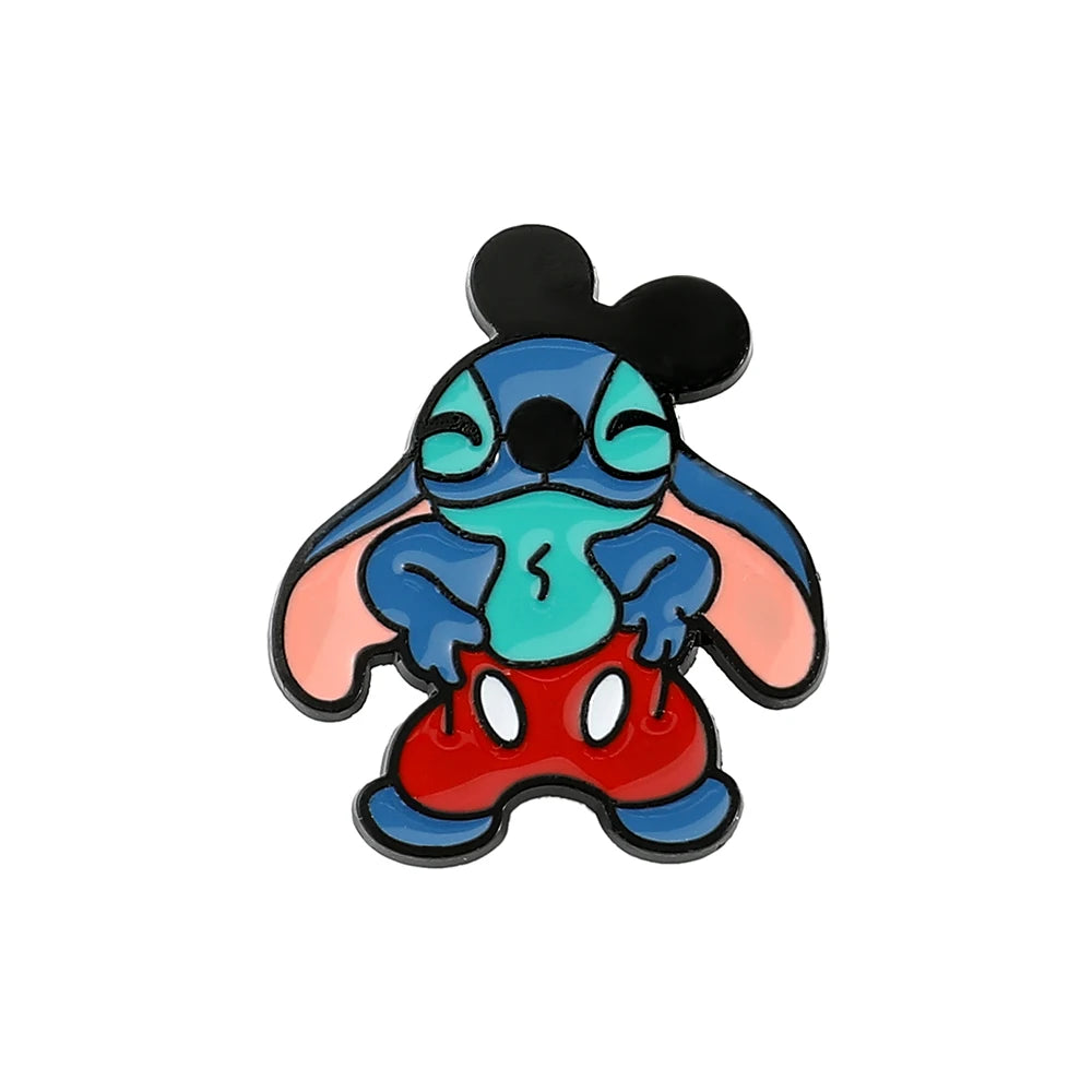 Charming Stitch Character Pins for Your Backpack