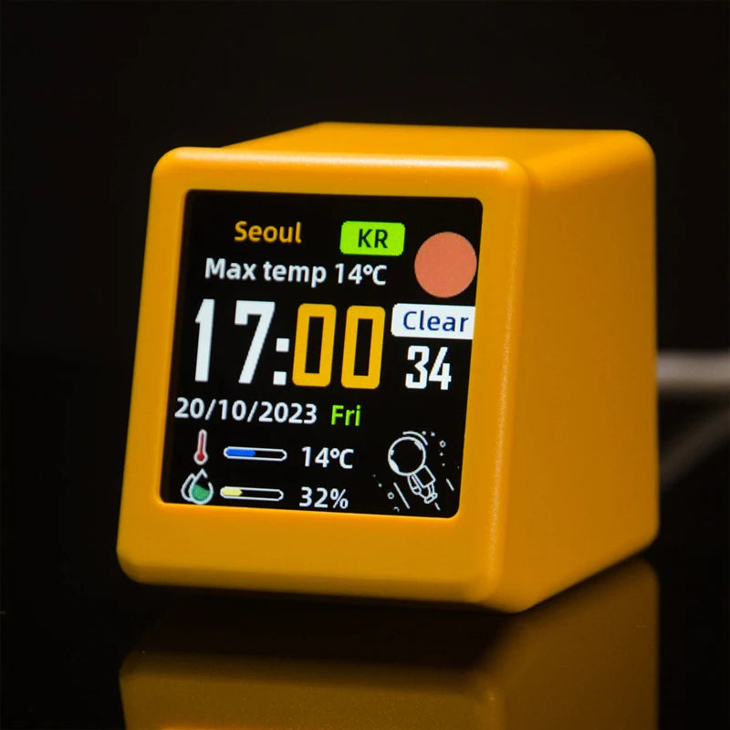 Compact Smart WiFi Weather Display Station with Customizable Features