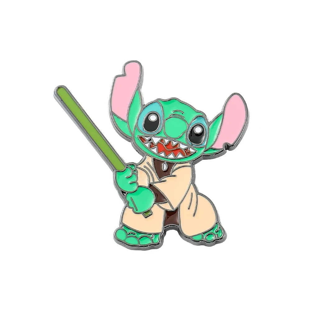 Charming Stitch Character Pins for Your Backpack