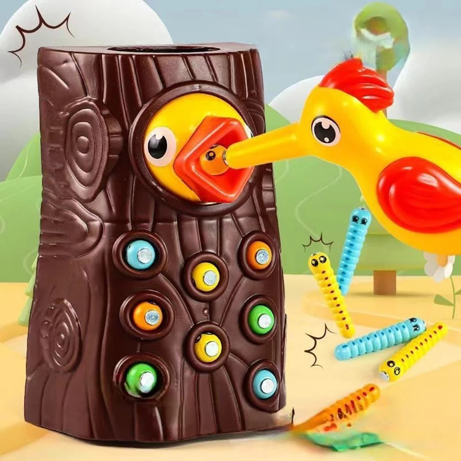 Woodpecker Worm Catching Adventure: Montessori Learning Toy for Kids