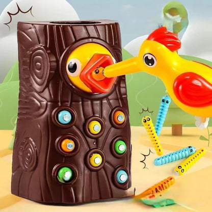 Woodpecker Worm Catching Adventure: Montessori Learning Toy for Kids