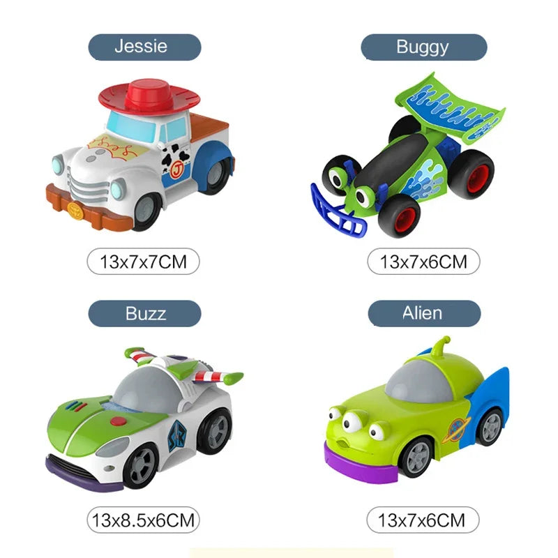 Toy Story Characters Pull-Back Adventure Cars: Buzz, Woody, Jessie, Rex & Alien