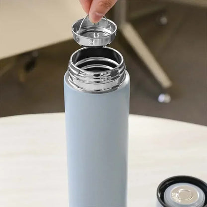 200ML Insulated Stainless Steel Thermos Bottle with Smart Temperature Indicator