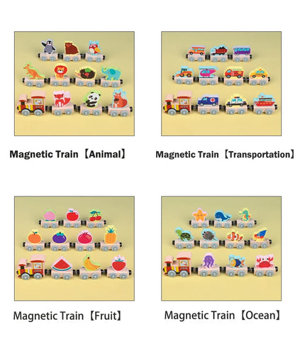 Magnetic Adventure Wooden Train Set for Early Learning