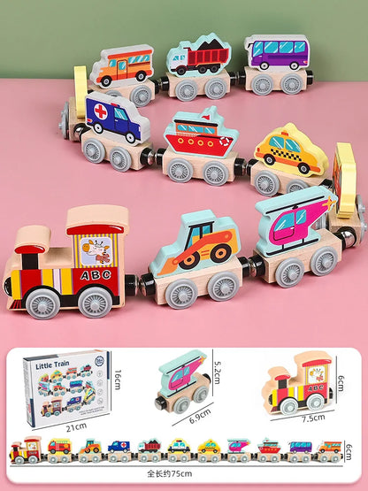 Magnetic Adventure Wooden Train Set for Early Learning