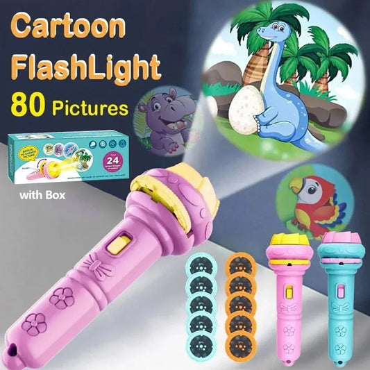 Cartoon Adventure Projector Flashlight with 80 Fun Patterns